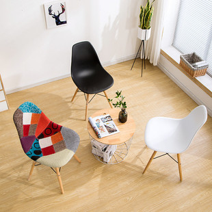 Stitching Chair Fabric Back Leisure Colorful Home Dining