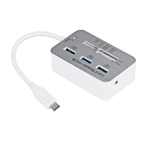 Type C 3 Port USB 3.0 Hub With MS SD M2 TF Multi-In-1 Card R