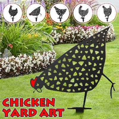 5/3/1Pc Easter Chicken Metal Hen for Easter Gardening