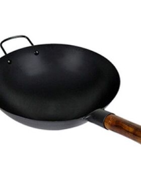 Handmade Cast Iron Wok 36cm Non-stick Skillet Wok Pans