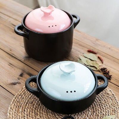 Stewpan with Lid Ceramic Soup Pots Stewpot Stewing Saucepan