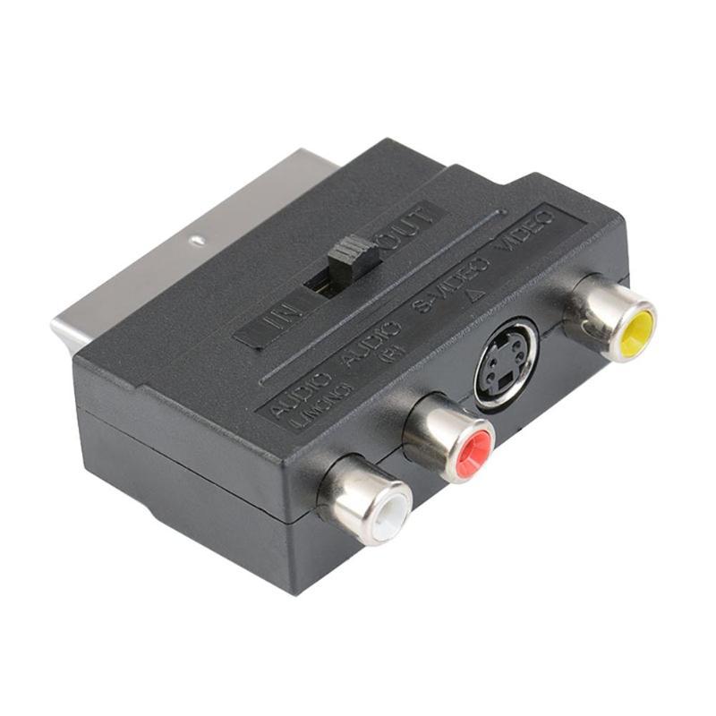 RGB Scart to 3 RCA S-Video Adapter Composite RCA SVHS AV TV