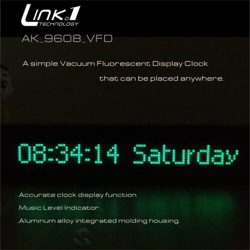 LINK1  9608 VFD Clock Music Audio V meter Audio spectrum CNC