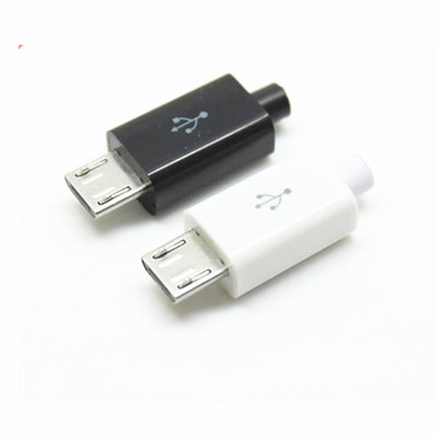 100pcs Micro USB 5Pin Male connector plug Black/White weldin