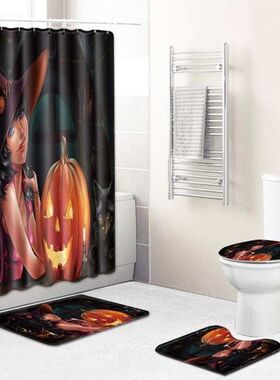 3D Pumpkin Girl Print Waterproof Shower Curtain Bathroom