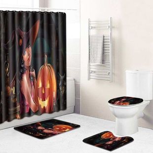 3D Pumpkin Girl Print Waterproof Shower Curtain Bathroom