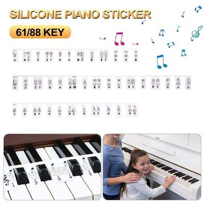 Removable Piano Key Stickers,61Keys 88 Keys Full-Size Piano
