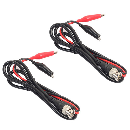 2 x BNC Male Plug to Dual Alligator Clip Oscilloscope Test P