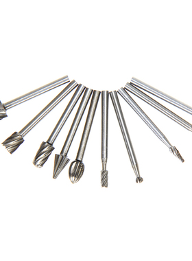 10pcs HSS Routing Router Grinding Bits Burr File Set Milling
