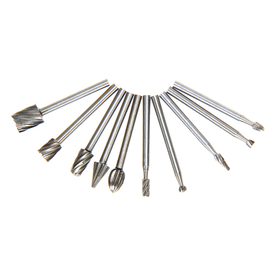 10pcs HSS Routing Router Grinding Bits Burr File Set Milling