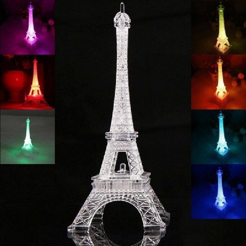 3d romantic france eiffel tower/paris tower led night light