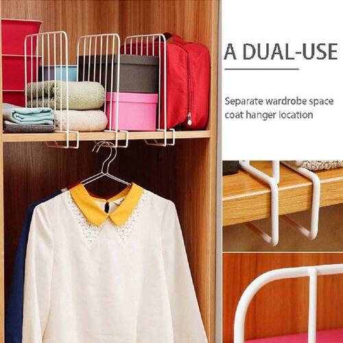 Iron Partition Set Durable Shelf Dividers Drawer Wardrobe