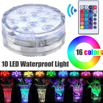 10 Led Remote Controlled RGB Submersible Light Battery Opera