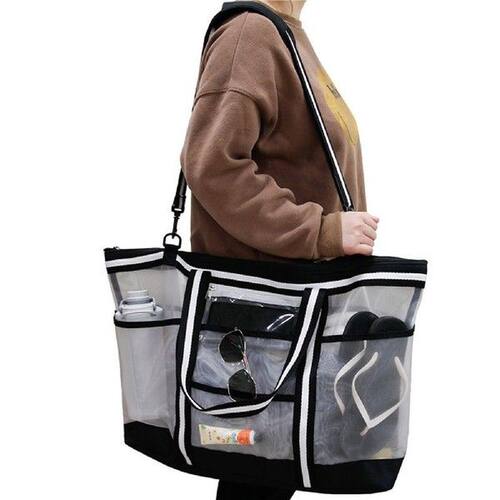 Picnic Bag Nylon Mesh Beach Bags Multi-pocket Swimming