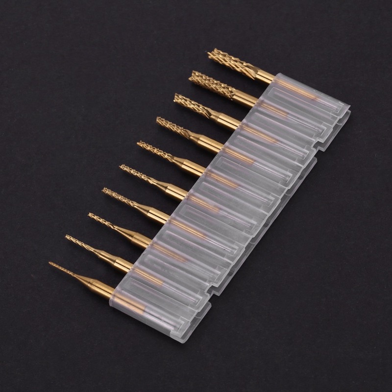 10pcs PCB Bits CNC End Mill Tool Set Engraving Cutter For Po