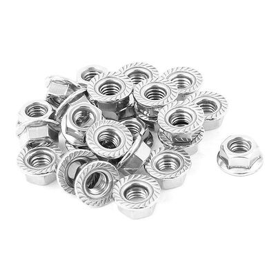 25 Pcs 304 Serrated Flange Metric Hex Lock Nuts M6