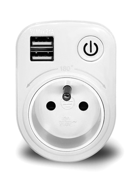 SH-50 5V Max 2.1A Indoor Electronic 2 USB Ports 180 Degree W