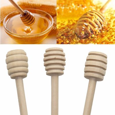 50Pcs Wooden Honey Jam Stick Wood Honey Spoon Stir Bar for