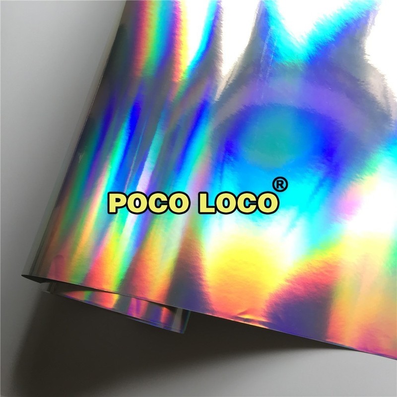 Silver Holographic chrome vinyl for mirrors door handles gla