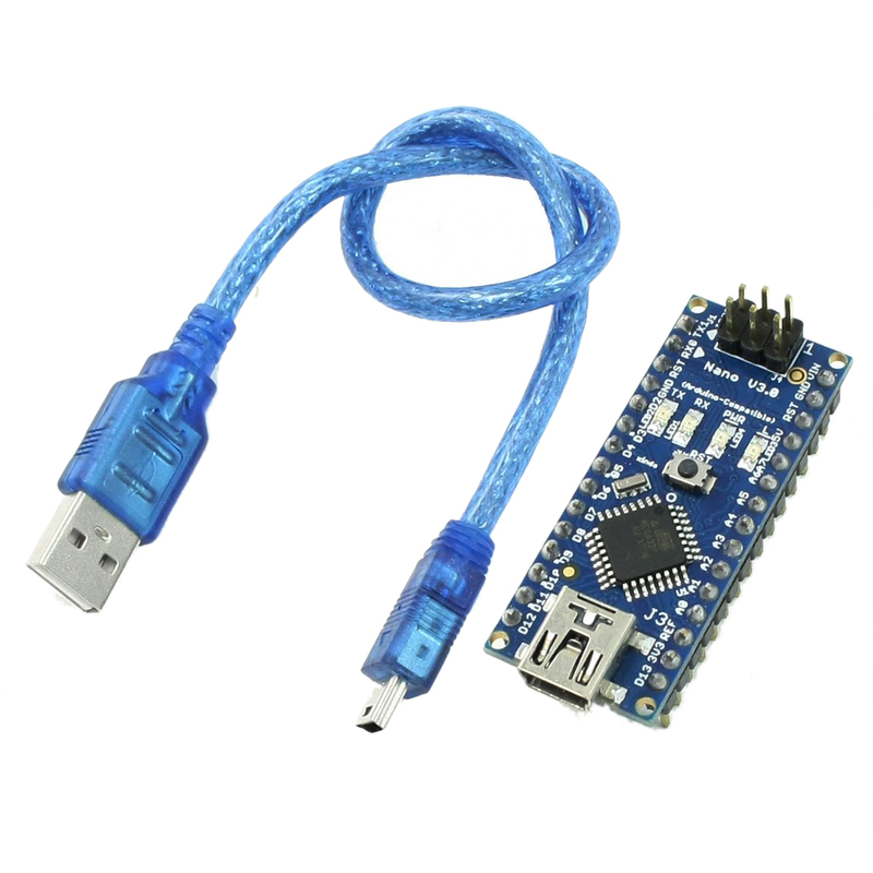 Nano V3.0 AVR ATmega328 P-20AU Module Board Black Blue w USB