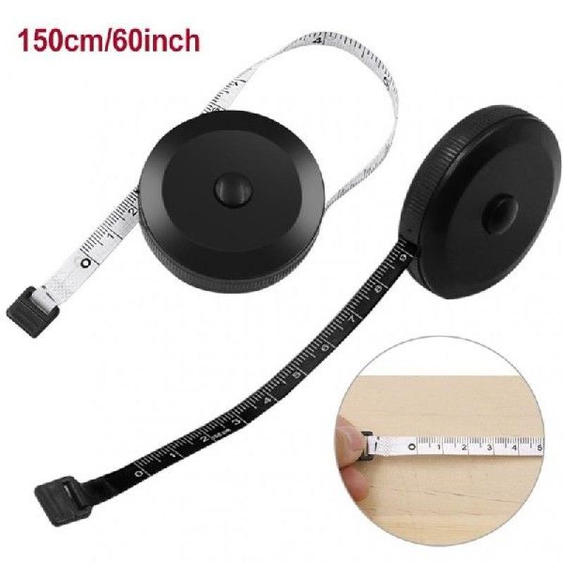 1.5m/60inch Black Tape Measures Dual Sided Retractable