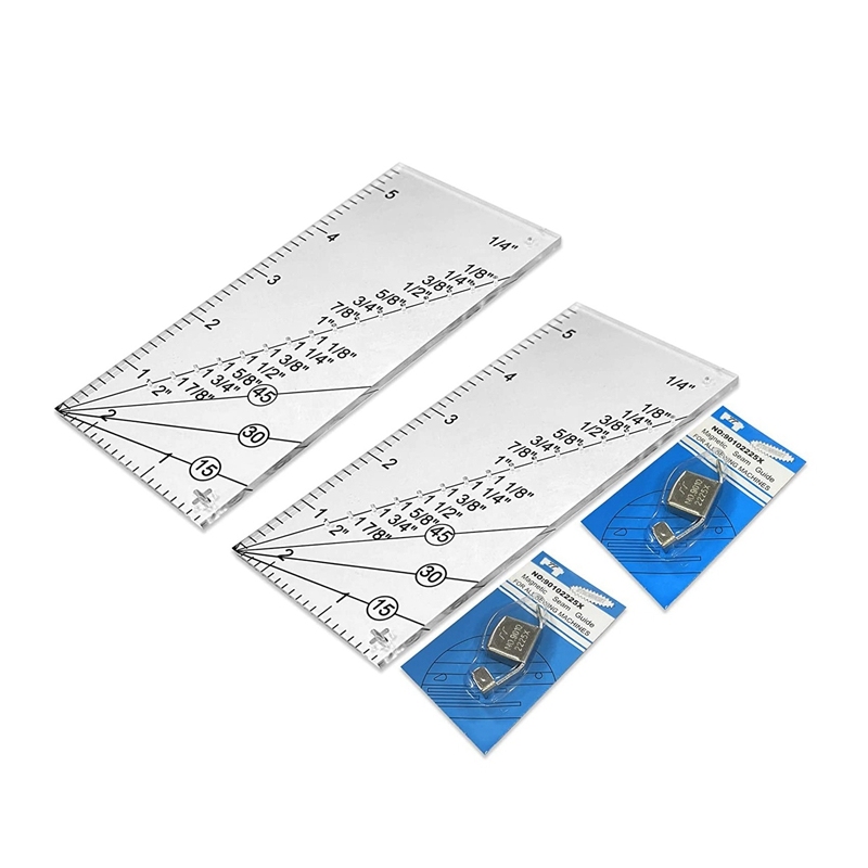 Hot 4 Pcs Seam Guide Ruler Set Include 2 Quilting Seam