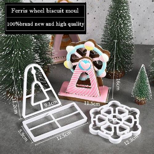3pcs/set Baby Kids Wind Flower Mold 3d Ferris Wheel Cookie