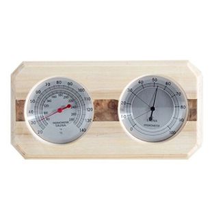 Sauna Double Dial Wood Thermometer Hygrothermograph