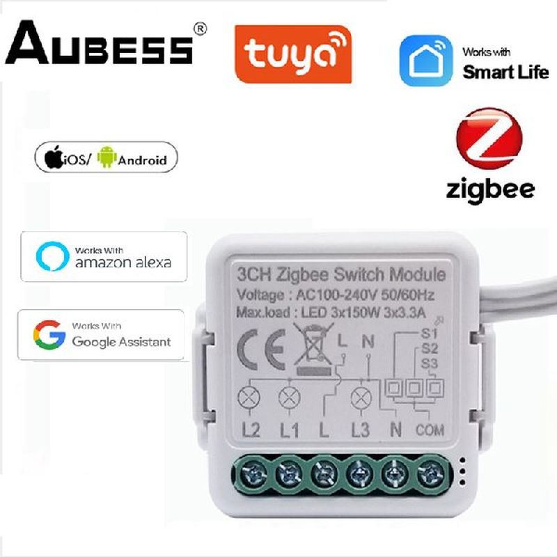 Tuya Zigbee Smart Switch Module 3 Way Control Dual-control