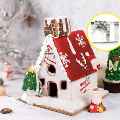 3D Christmas Gingerbread House Mould DIY Biscuit Mold