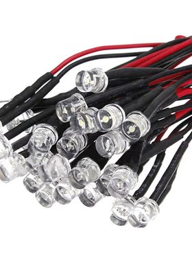 20CM 12V Wired For Emitting Diode Wiring LED Size: 5mm FlatC
