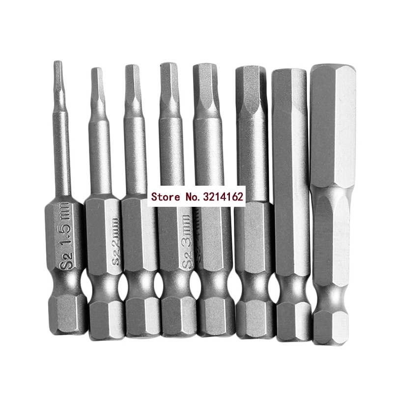 8Pcs 50mm 1/4 Inch Hex Drill Bit Set Saw Set Hex Head Screwd