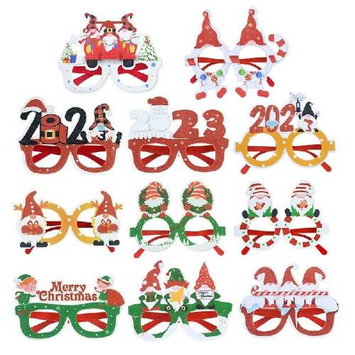 Christmas 2023 New Year Plastic Glasses Frame Photo Prop