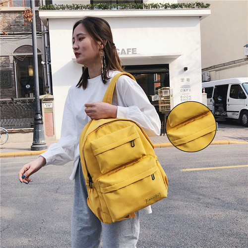 Solid Color Backpack For Women 2022 Waterproof Nylon Multi