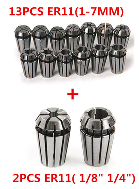 15Pcs ER11 Spring Collet Set for CNC Machine  Lathe Milling