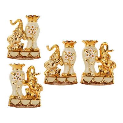 Gold Decorative Vase Elephant Ceramic Container Ornament