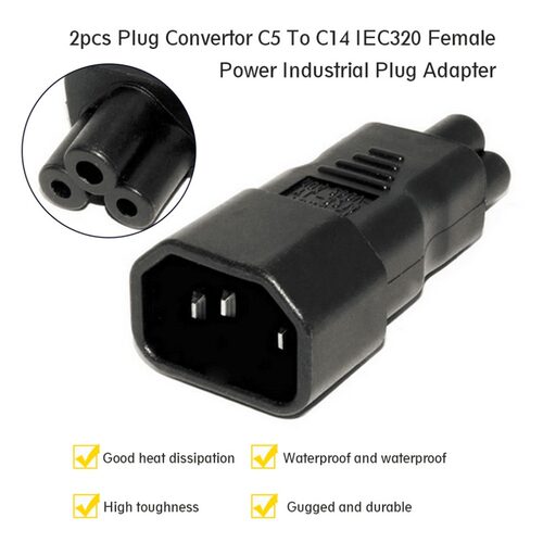 Plug Convertor C5 To C14 IEC320 Female Power Industrial Plug