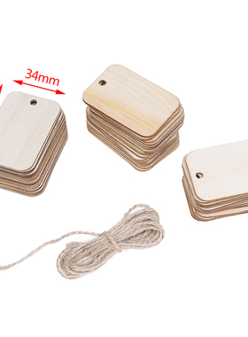 50pcs Wooden Christmas Tree Ornament Wood Planks Tags Hangin