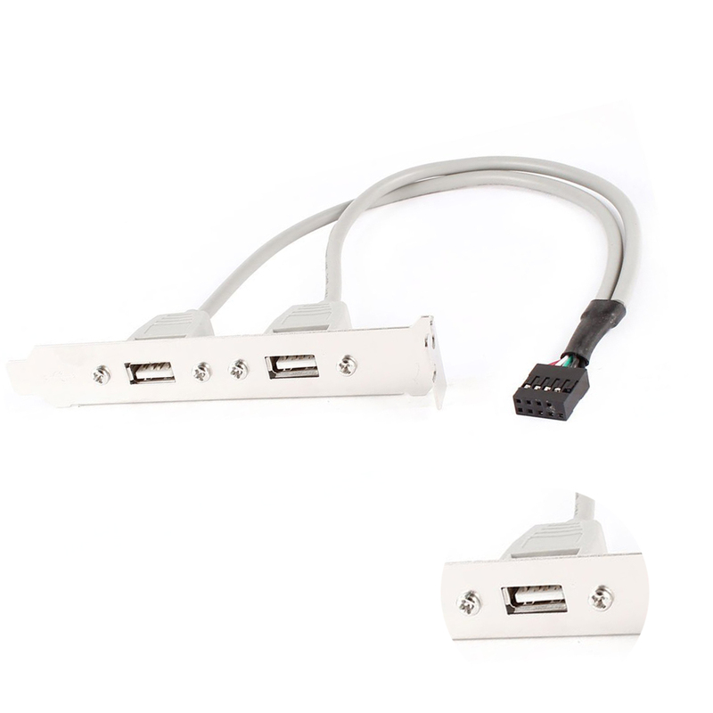 Expansion 2 Ports Hub USB 2.0 to 9 Pin Header Mainboard Pane