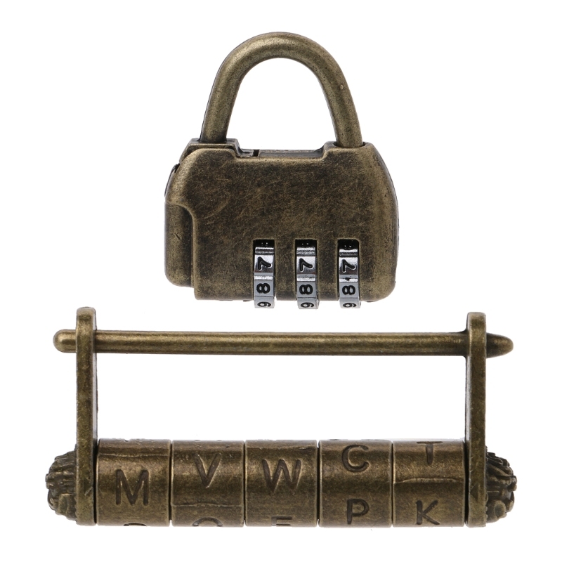 Combination Password Padlocks Decor Locks for Jewelry Wooden