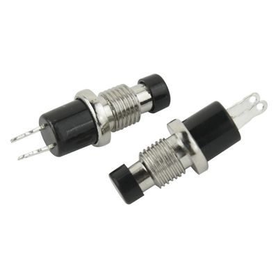 10Pcs 7mm Black 2Pins Mini Lockless Momentary ON/OFF Push Bu