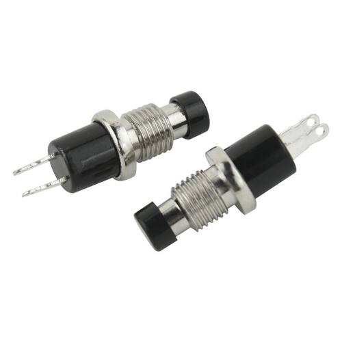 10Pcs 7mm Black 2Pins Mini Lockless Momentary ON/OFF Push Bu