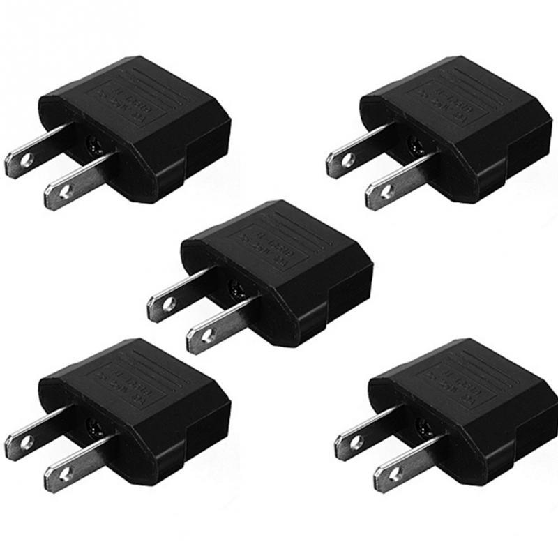 5PCS Travel Charger Adapter Plug European Euro to US USA bla