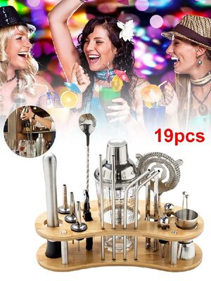 19Pcs Cocktail Shaker Set Stainless Steel Martini Cocktail