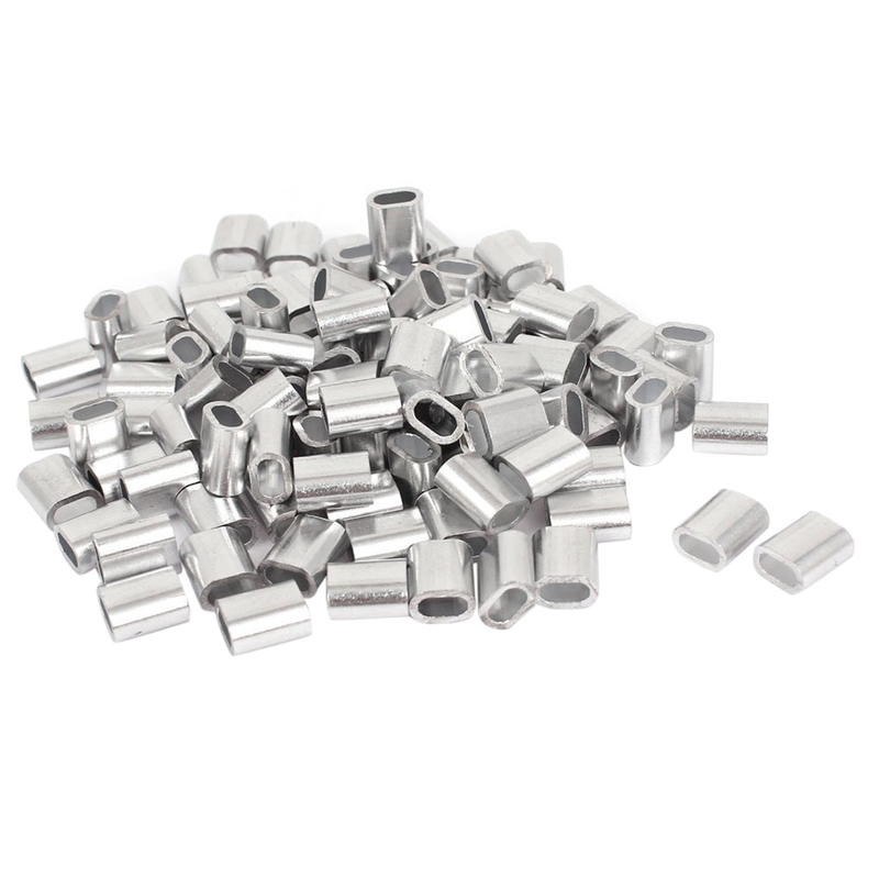 2.5mm Hole Wire Rope Aluminum Sleeves Clip Cable Crimps 100p