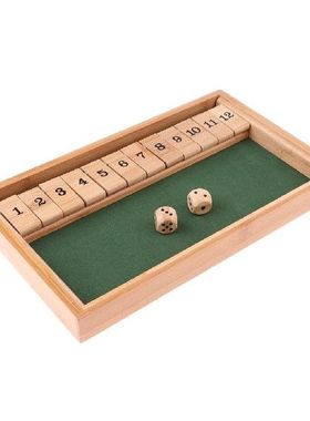 Shut the Box Board Game Set Wooden 12 Numbers Drinking Dice