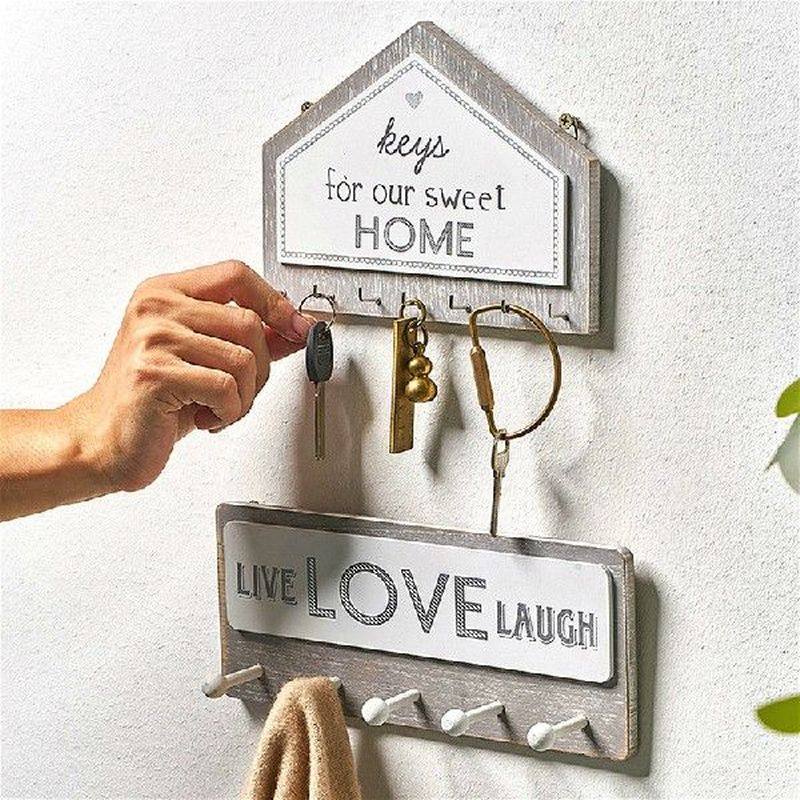 rectangle house shape key rack hooks coat hooks home