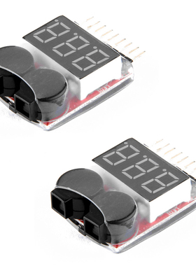 2x 1S-8S RC Lipo Low Voltage Alarm Buzzer Indicator Checker