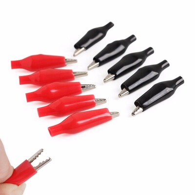 50 Pcs 28mm Red SoftCoated Testing Probe Alligator Clips Cr