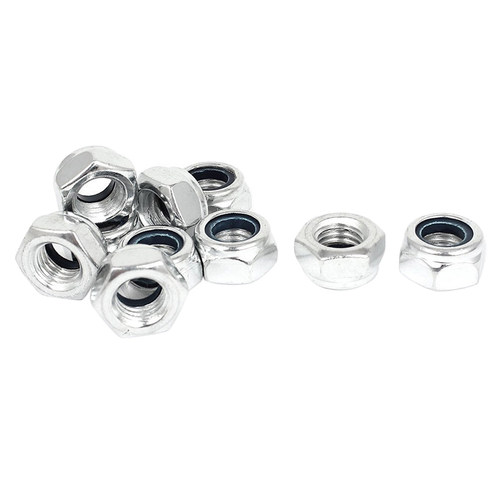 M14 x 2mm Nylock Nylon Insert Hex Lock Nuts 10pcs,Silver